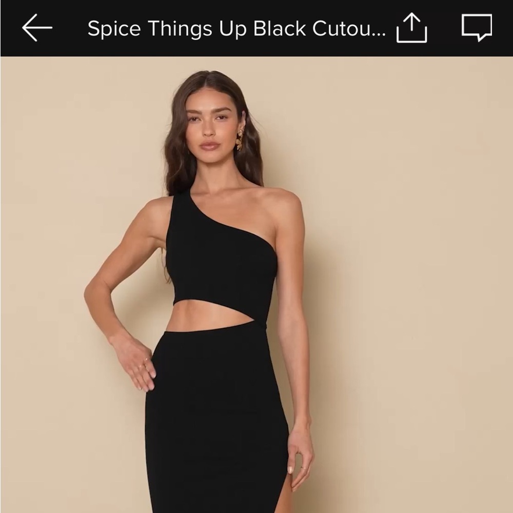 Lulu's “Spice Things Up” Black Ribbed One-Shoulder Dress